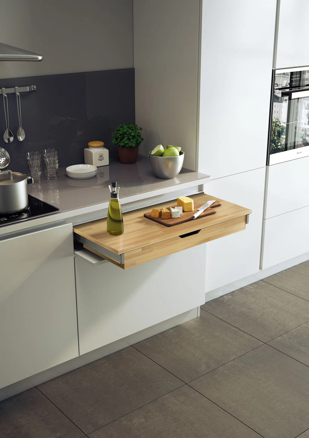 Pull-out Shelves & Tables with Tops